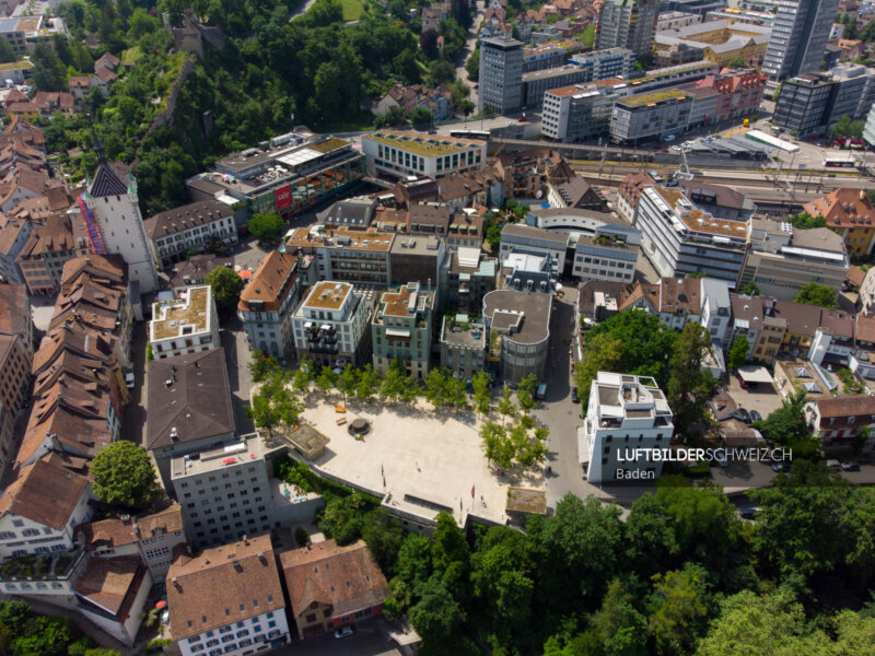 Baden Bahnhof Luftbild Luftbilderschweiz Ch