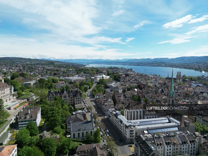 Luftbild Stadt Zürich sowie Zürichsee