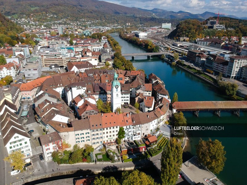 Olten Altstadt Luftaufname - Luftbilderschweiz.ch