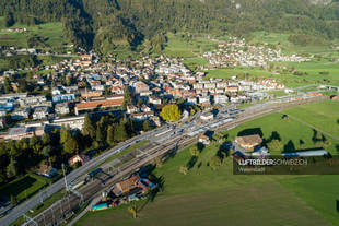 Walenstadt Luftbild Bahnhof & Sarganserstr.